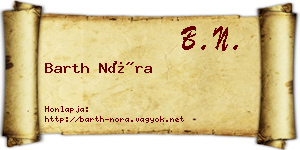 Barth Nóra névjegykártya
