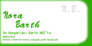 nora barth business card